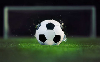 Soccer ball grass goal net - a soccer ball free wallpaper