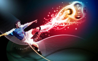 Man kicking soccer ball light - alain tasso free wallpaper for desktop