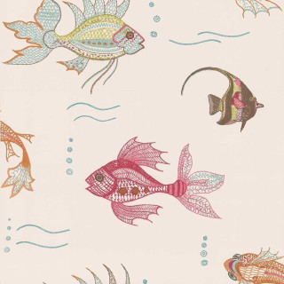 Fish watercolor blue pink background - a fish free wallpaper for tablet