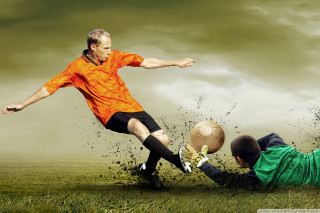 Man kicking soccer ball field 13 - a man kicking free wallpaper
