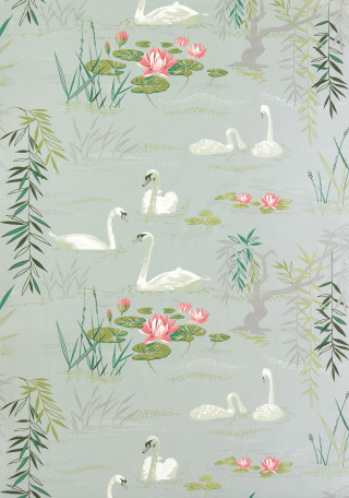 Swans lily pads bamboo water - free bird wallpaper