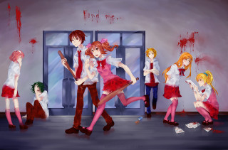 Costume party umbrellas blood walls - umbrella free wallpaper