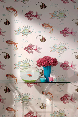 Vase flowers glasstable fishwallpaper baroque - free 3d render wallpaper for mobile