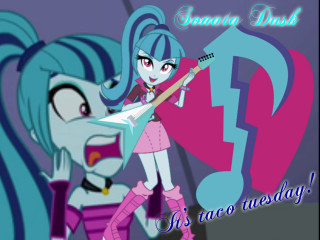 Cartoon girl guitar music note - the caption free wallpaper