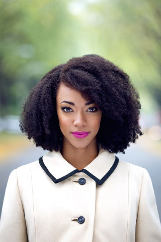 Afrofuturism woman whitecoat pinklipstick trees - a street free wallpaper for mobile