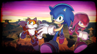 Sonic tails desert sunset cartoon - sonic free wallpaper
