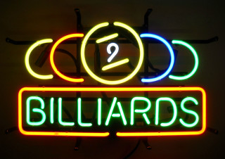 Neon sign billiards clock number - a clock free wallpaper