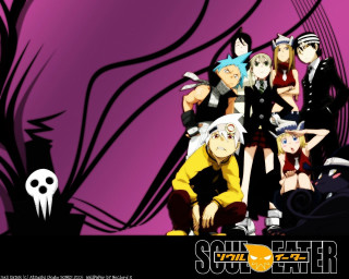 Anime characters group purple background 4 - a group of anime characters free wallpaper