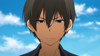 Black haired man blue sky - a black jacket free wallpaper for desktop