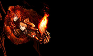 Couple hugging dark fire background - a couple of people free wallpaper