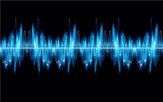 Sound wave blue lights black 3 - a black background photo free wallpaper