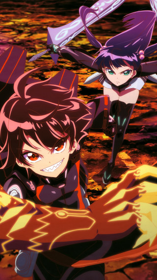 Anime characters fire background water - two anime character free wallpaper for mobile