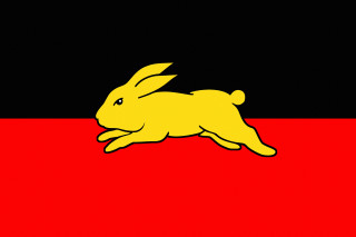 Yellow rabbit red black background - 1 9 6 0 s free wallpaper