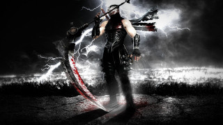 Man sword field lightning black - death free wallpaper