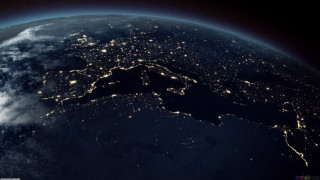 Earth night view cities lights - visible free wallpaper