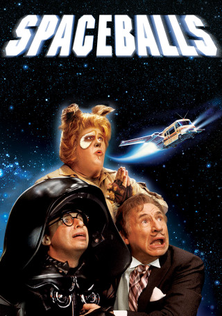 Spaceballs movie poster suits woman - retrofuturism free wallpaper for mobile