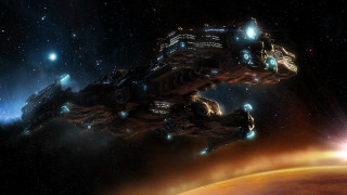 Space station planet bright light 7 - a distant star in the background free wallpaper