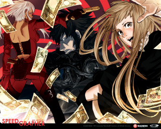 Anime characters money falling suit - their hand and a man in a suit free wallpaper