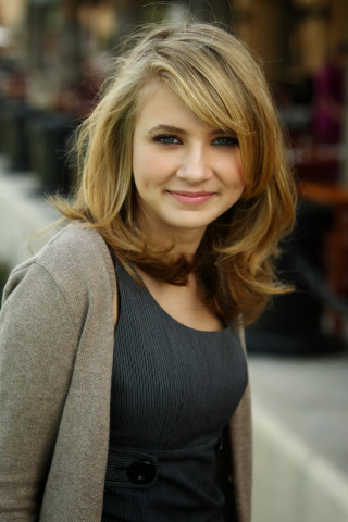 Smiling woman gray sweater black - christabel dennison free wallpaper for mobile