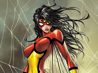 Woman yellow black costume spider - marvel comic free wallpaper for desktop