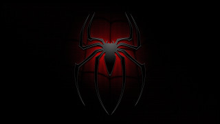 Spider man logo black background 2 - red light free wallpaper for desktop