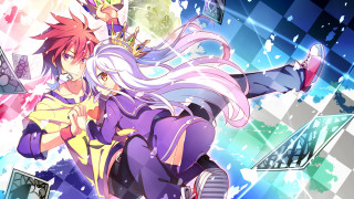 Anime longhair purpleoutfit sword flying - a purple outfit free wallpaper for desktop