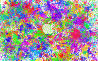 Apple logo colorful background paint - an apple logo free wallpaper