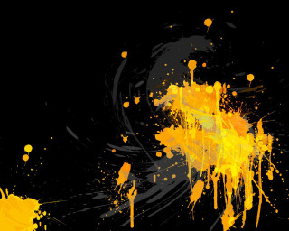 Black yellow background paint splatters - abstract brush stroke free wallpaper