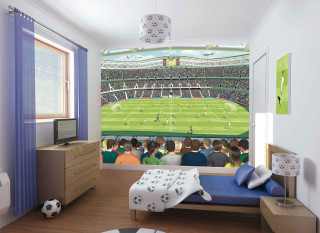 Soccer themed bedroom wallpaper mural - the bed free wallpaper