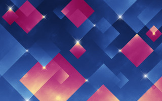 Blue pink background squares stars - square free wallpaper for desktop
