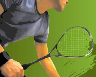 Man tennis court green background - a tennis racquet free wallpaper