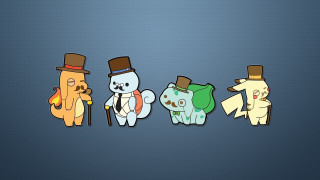 Cartoon cats top hat blue - a top hat free wallpaper