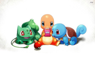 Pokemon group sitting white surface - else alfelt free wallpaper