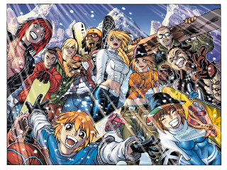 Cartoon characters mountain snow falling - manga and anime 1 9 9 9 free wallpaper