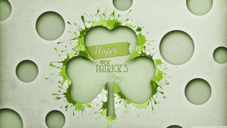 Green shamrock happy message ribbon - charles mcauley free wallpaper