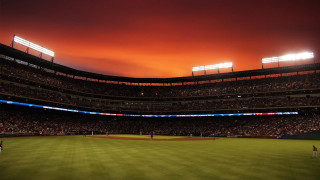 Baseball stadium red sky green 2 - a red sky free wallpaper