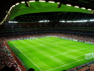 Soccer stadium green field people - constant free wallpaper for desktop