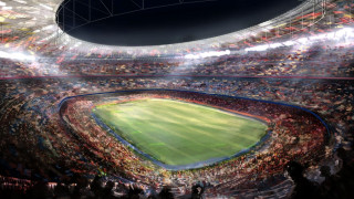 Stadium soccer game night crowd - a soccer game free wallpaper