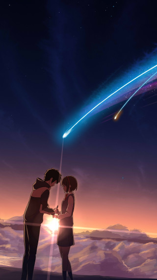 Couple shooting star bright light - atey ghailan free wallpaper for mobile