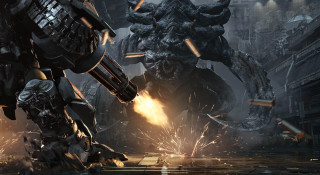 Giant robot attacking another robot - a giant robot free wallpaper