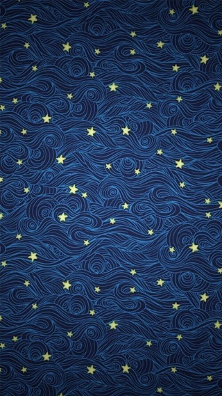 Blue background stars waves sky - space art free wallpaper for mobile