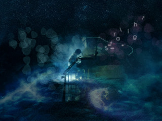 Man bench dark blue background - adrian zingg free wallpaper