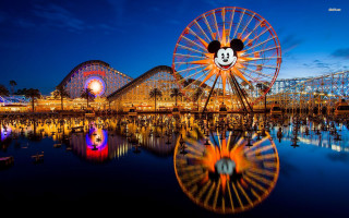 Ferris wheel night mickey mouse - pixar and disney animation free wallpaper