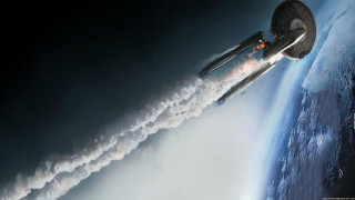 Space shuttle flying smoke rocket - a space shuttle free wallpaper for desktop