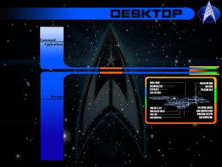 Starship dark background blue orange - widescreen free wallpaper