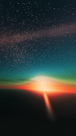 Colorful sky stars bright light - free airplane wallpaper for mobile