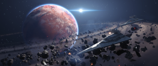 Star wars spaceship red planet - a star in the sky free wallpaper