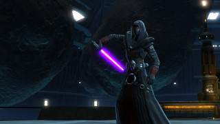Man dark suit purple lightsaber - free dark wallpaper
