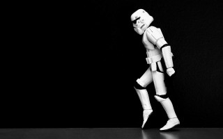 Stormtrooper toy figure walking table - war free wallpaper
