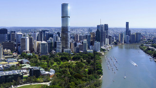 Tokyo cityscape river bridge skyscraper - a large city in the background free wallpaper